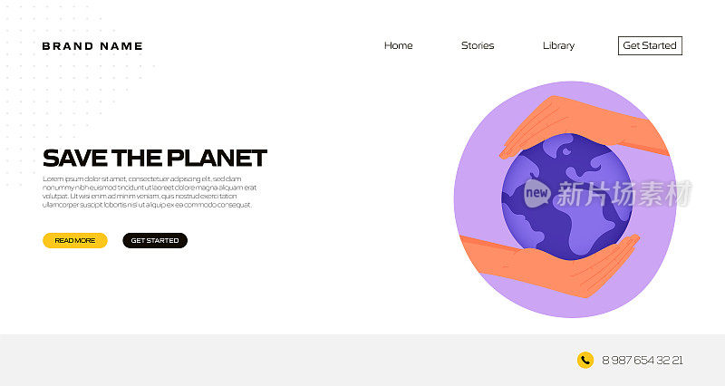 Save The Planet Concept Vector Illustration for Landing Page Template, Website Banner, Advertising and Marketing Material, Online Advertising, Business Presentation等。